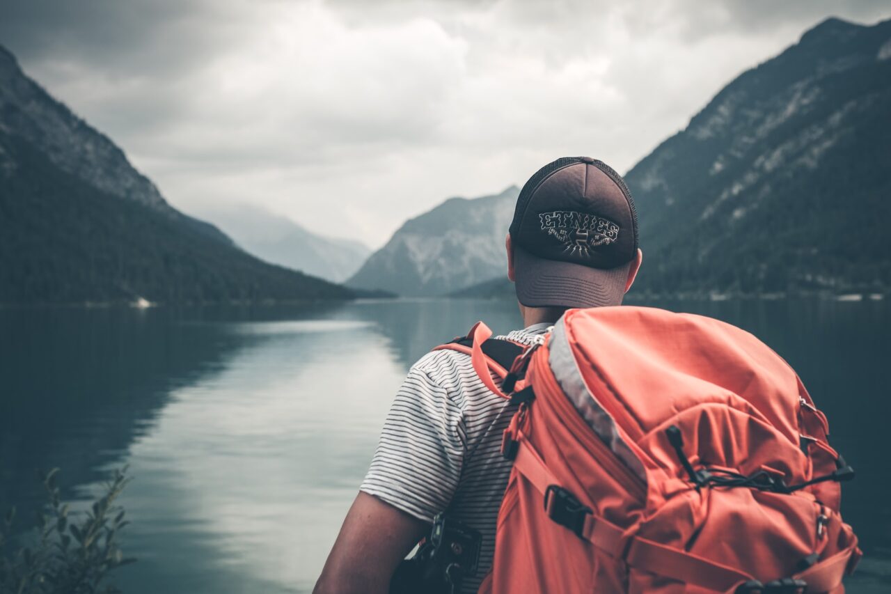 traveler with a bag