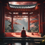 japanese temple with a japanese in the middle