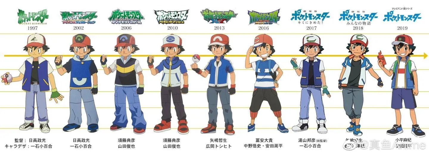 ash ketcum evolution in anime